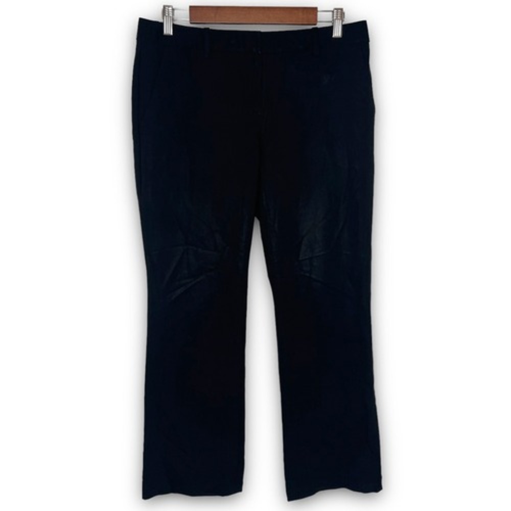 Theory Pants 8 Black‎ Virgin Wool Stretch Max C3 Sevona Crop Bootcut Trouser